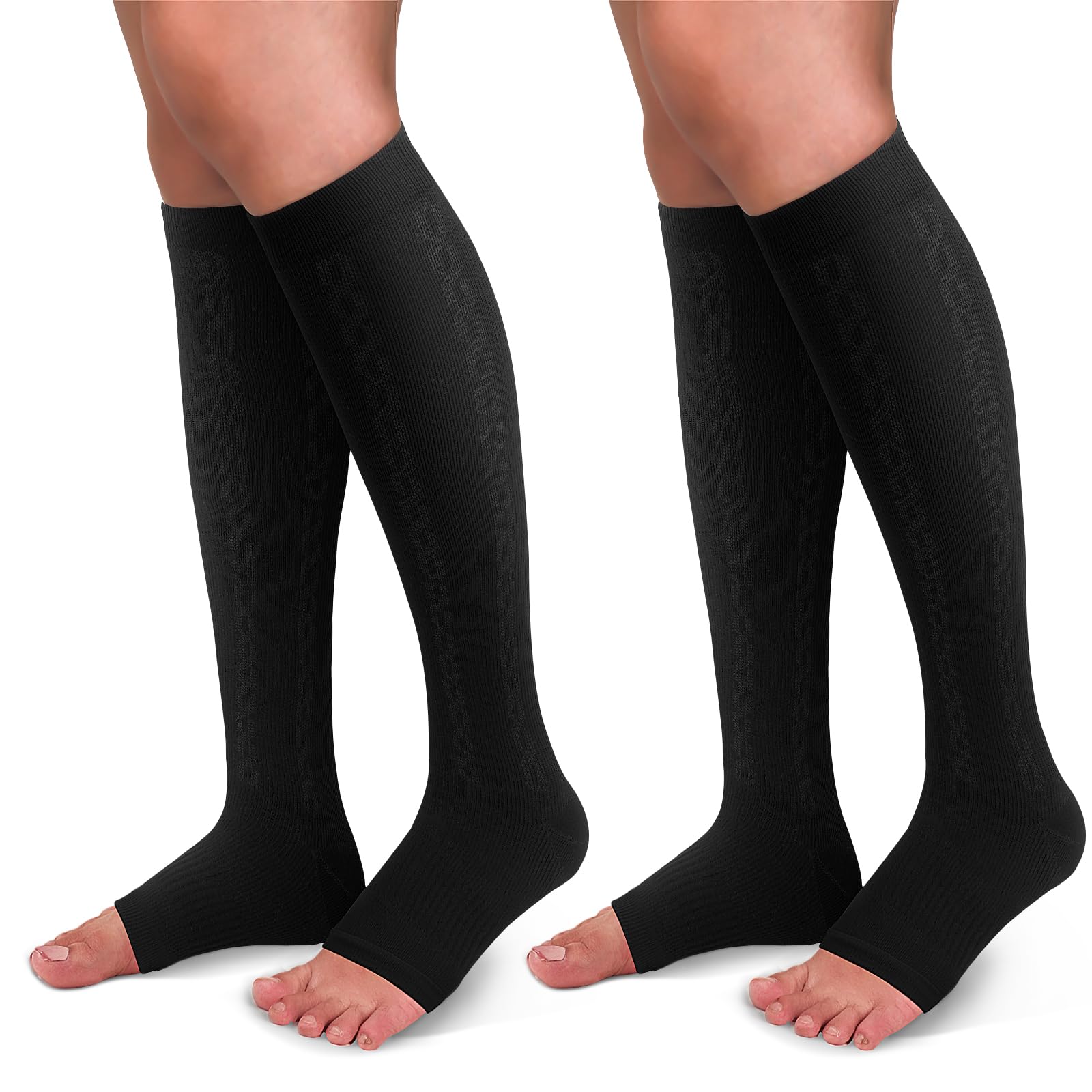30-40mmHg Medical Graduated Compression Socks for Women&Men Circulation-Knee High Socks for Support,Hiking,Running