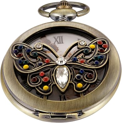 Mens Pocket Watch, Arabic Digital Dial Pocket Watches with Chain for Men