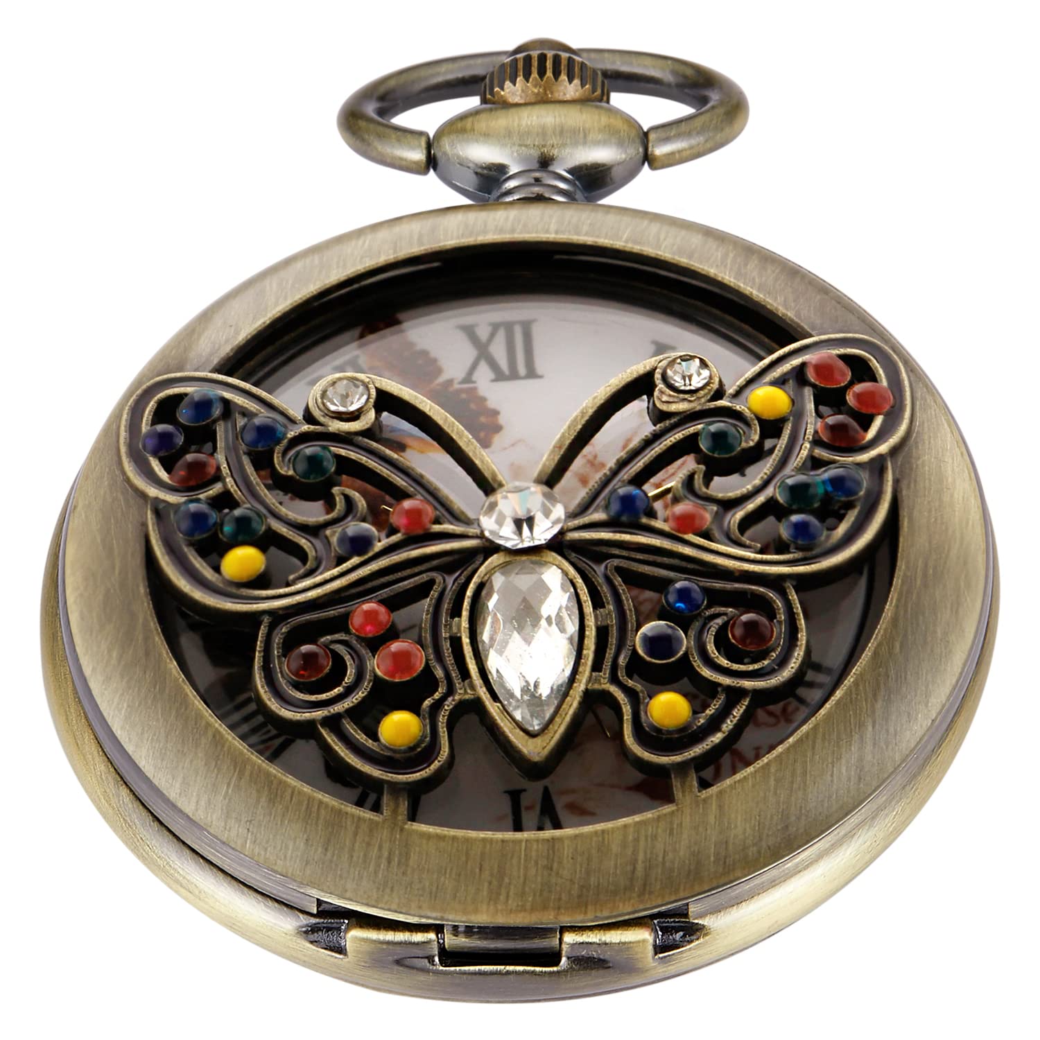 Men's Pocket Watch, Arabic Digital Dial Pocket Watches with Chain for Men