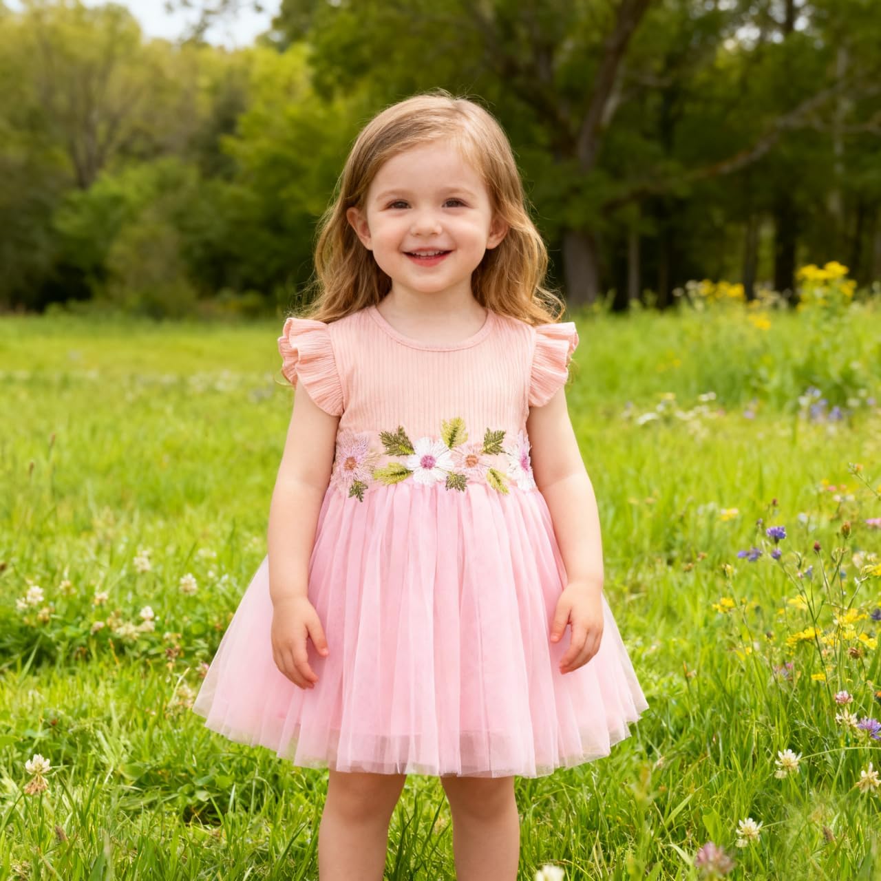 6M-5Y Baby Toddler Girl Ruffle Tutu Dress Kid Sleeveless Ribbed Tulle Dresses Knit Tops Birthday Princess Outfits - Image 2