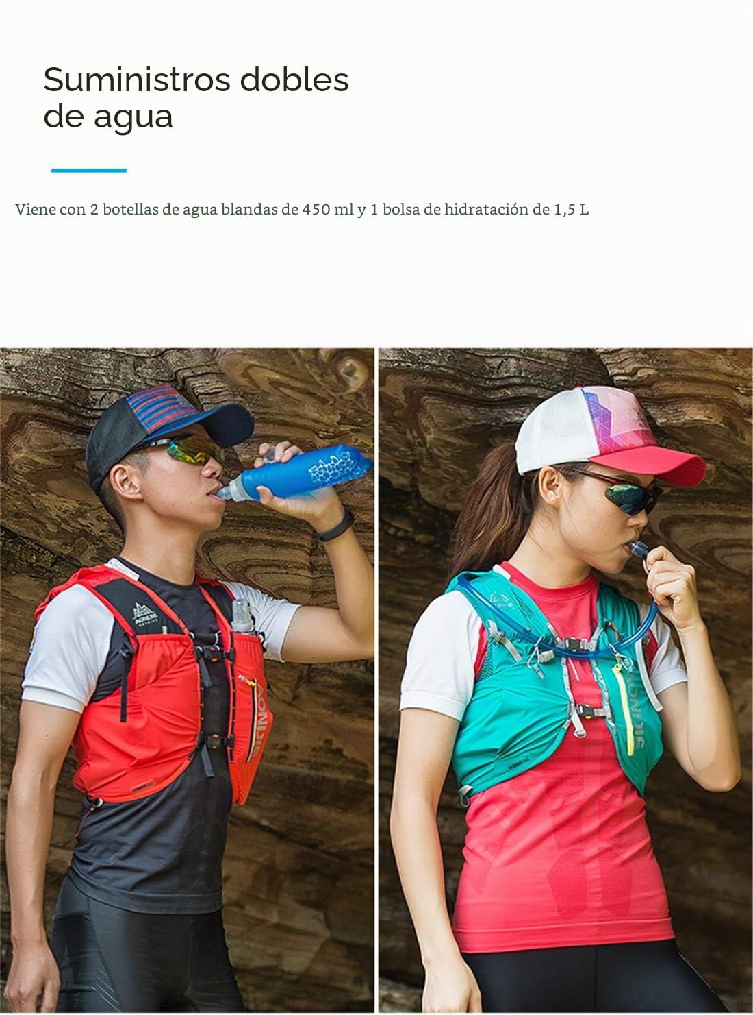 AONIJIE 12L Profesional Ligero Mochila de hidratación Superior Chaleco para Trail Running Ciclismo Marathoner para Hombre Mujer