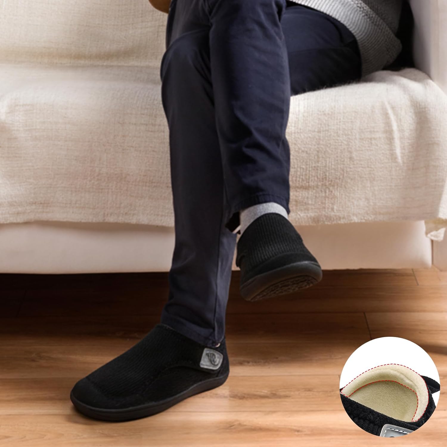 Comfortable Wide Diabetic Shoes for Women Mes,Barefoot House Shoes Slippers for Women Indoor Outdoor,Adjustable Zero Drop Edema Shoe for Neuropathy, Breathable Nursing Shoe Wide Width Casual Sneakers - Image 6