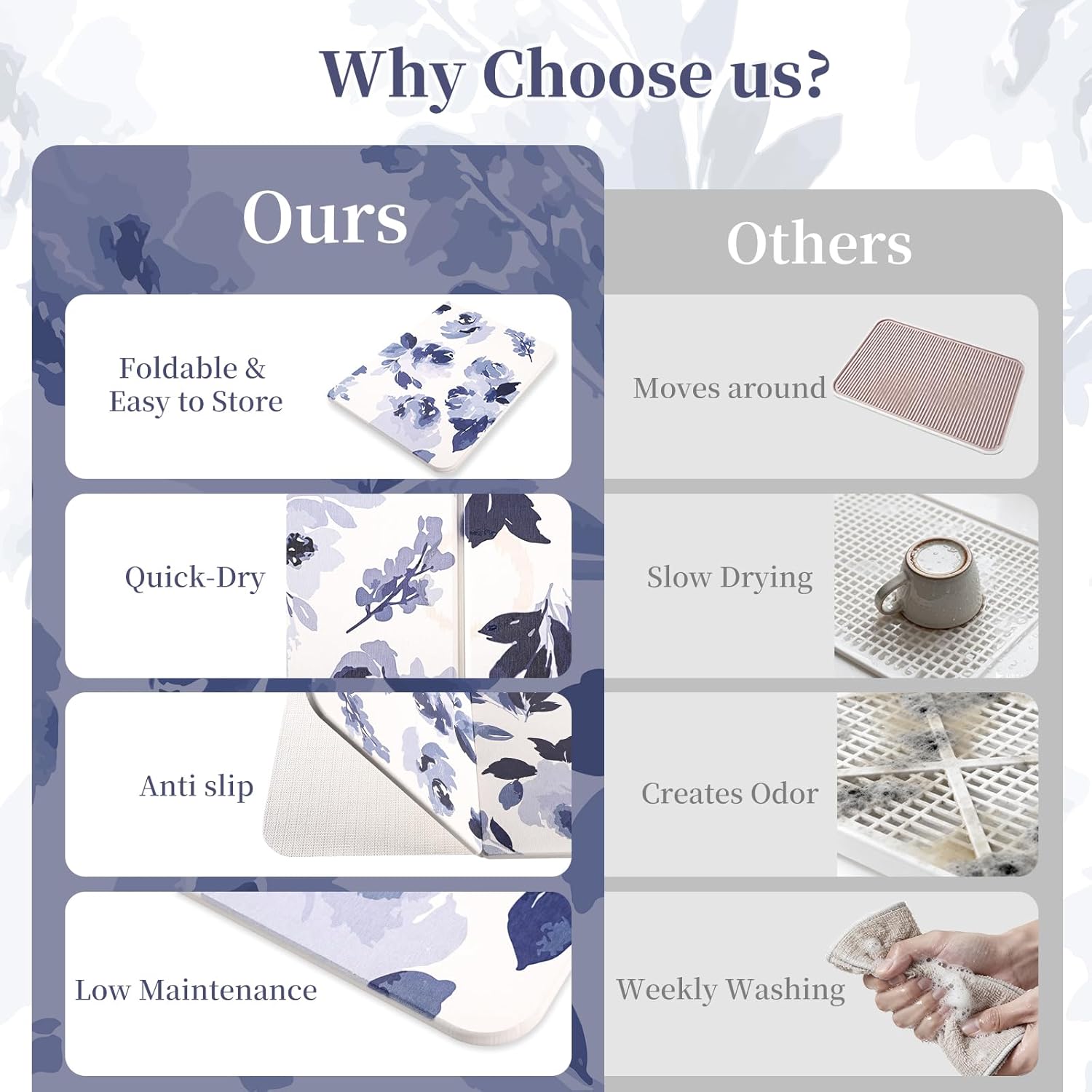 Stone Bath Mat, Quick Dry Stone Drying Mats,Non-Slip Foldable Super Absorbent Diatomaceous Earth Bath Shower Mats for in Front of Bathtub Kitchen Counter,24"×16" - Image 6