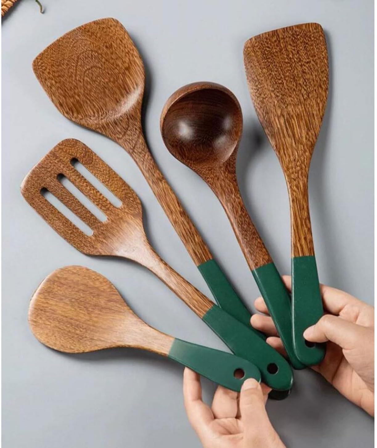 Cookware Dining Wood Gadgets Kitchen Tools Spoons for Cooking Spatulas Cooking Utensils Spatulas Spoons 5 Pieces Sets