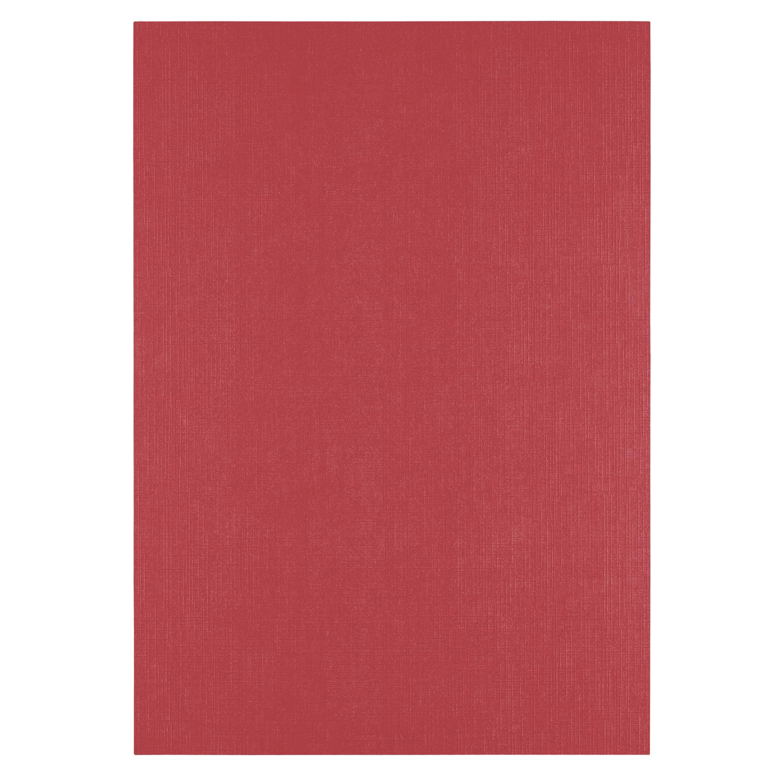 Vaessen Creative Linen Cardstock A4-25 pcs - Ruby (Red) - 250 GSM Coloured Paper - Card Making Supplies for Scrapbooking and Crafting