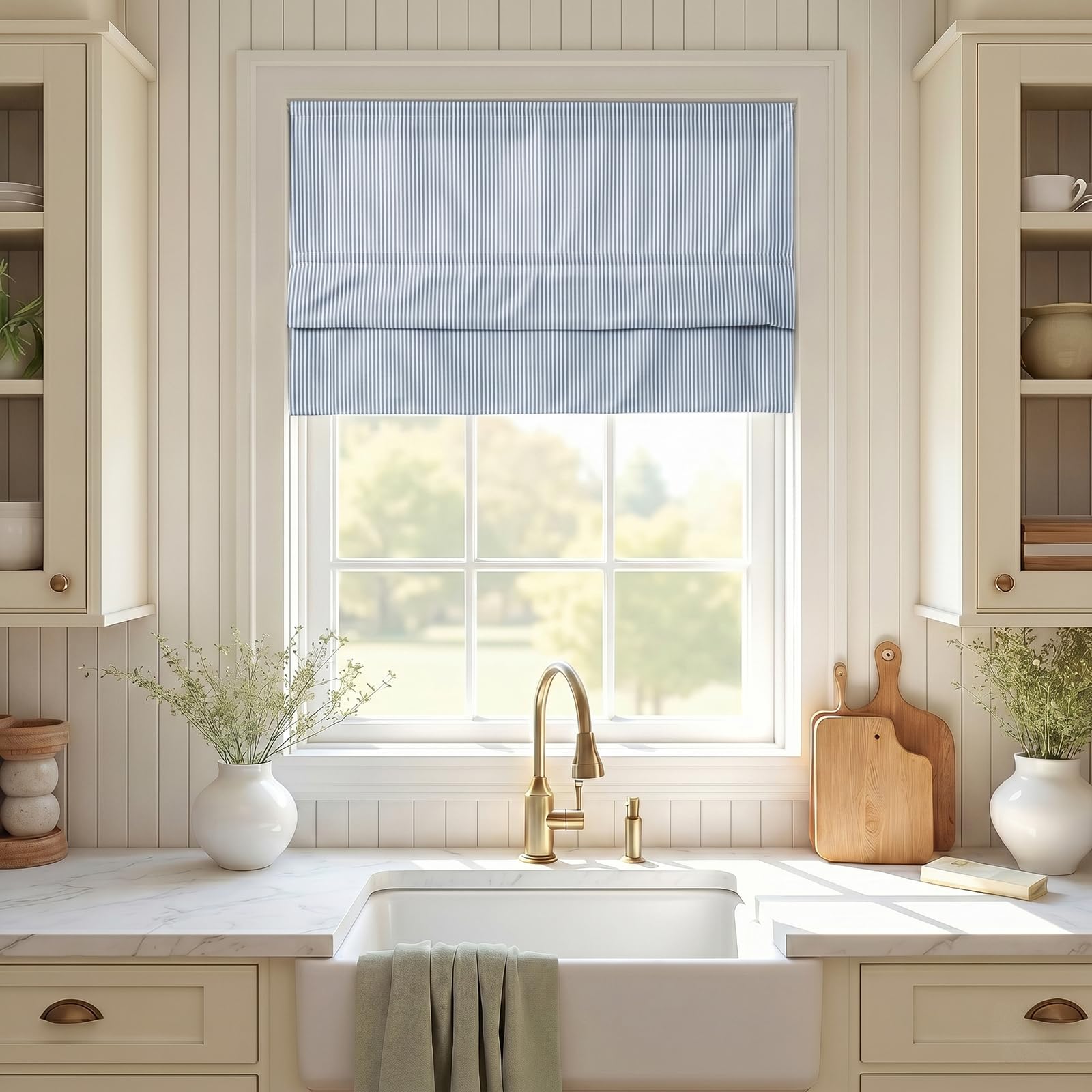 Amazon.com: TWOPAGES No Drill Cordless Farmhouse Ticking Stripe