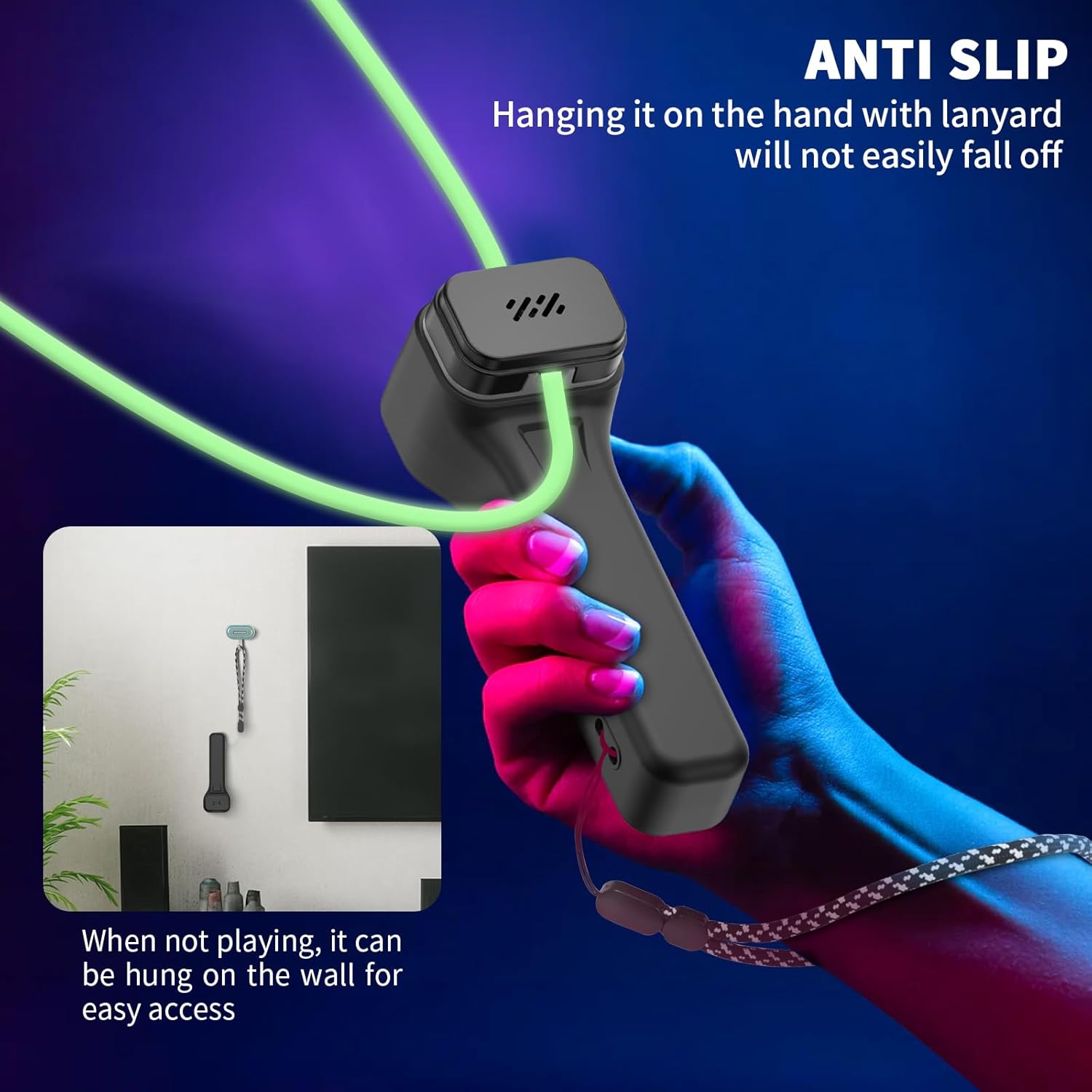 Silicone Case Cover for Loop Lasso Nano String Shooter Toy,Anti Slip Shockproof Protective Case Compatible Loop Lasso Nano String Shooter Toy, Cover for String Shooter Toy with Lanyard (Black)