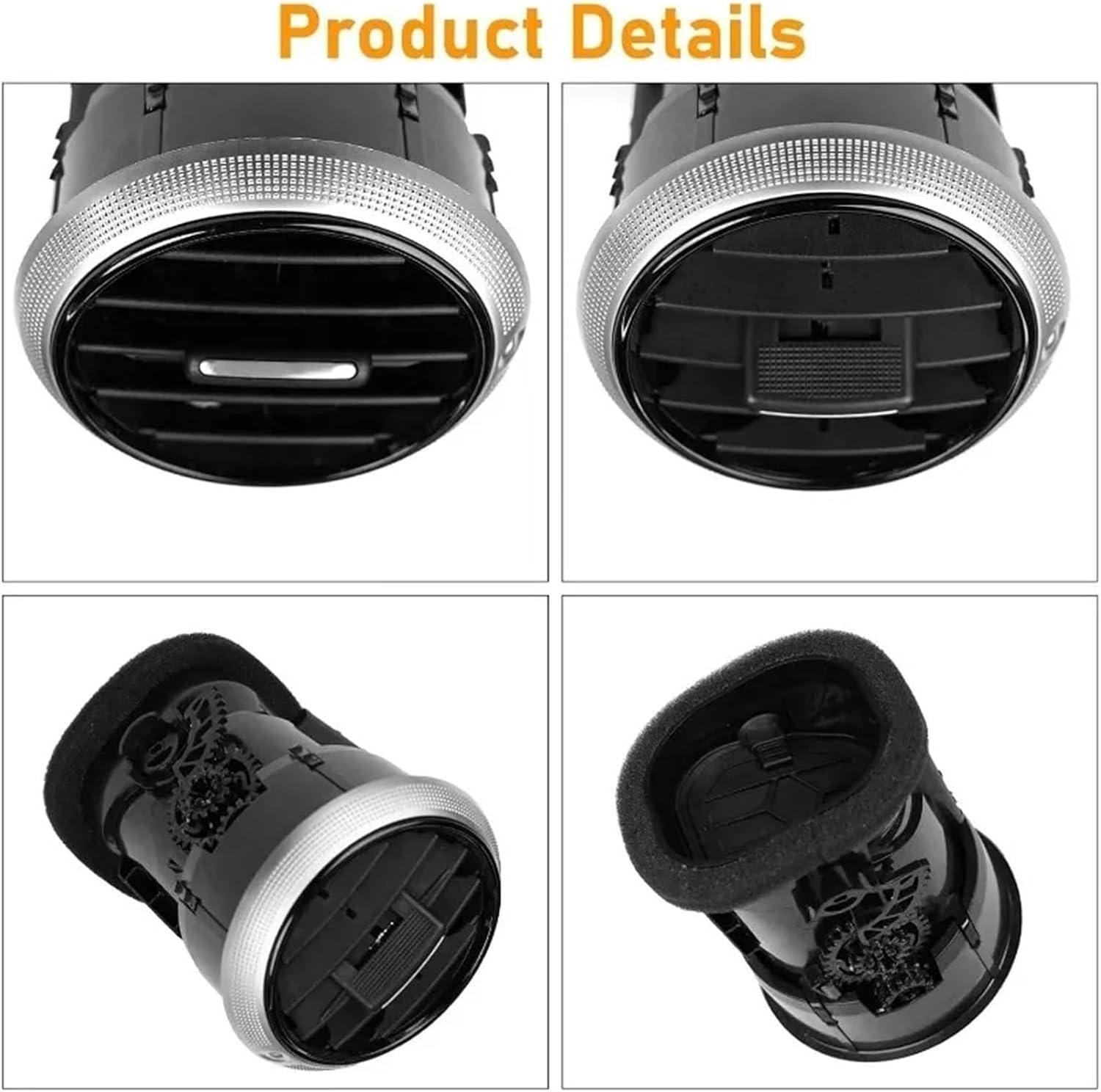 Car Front Dashboard Air Condition Vent Outlet Compatible For Audi A3 S3 8P 2008-2012 8P0820901C Replacement Air Vent Lnstrument(Black)