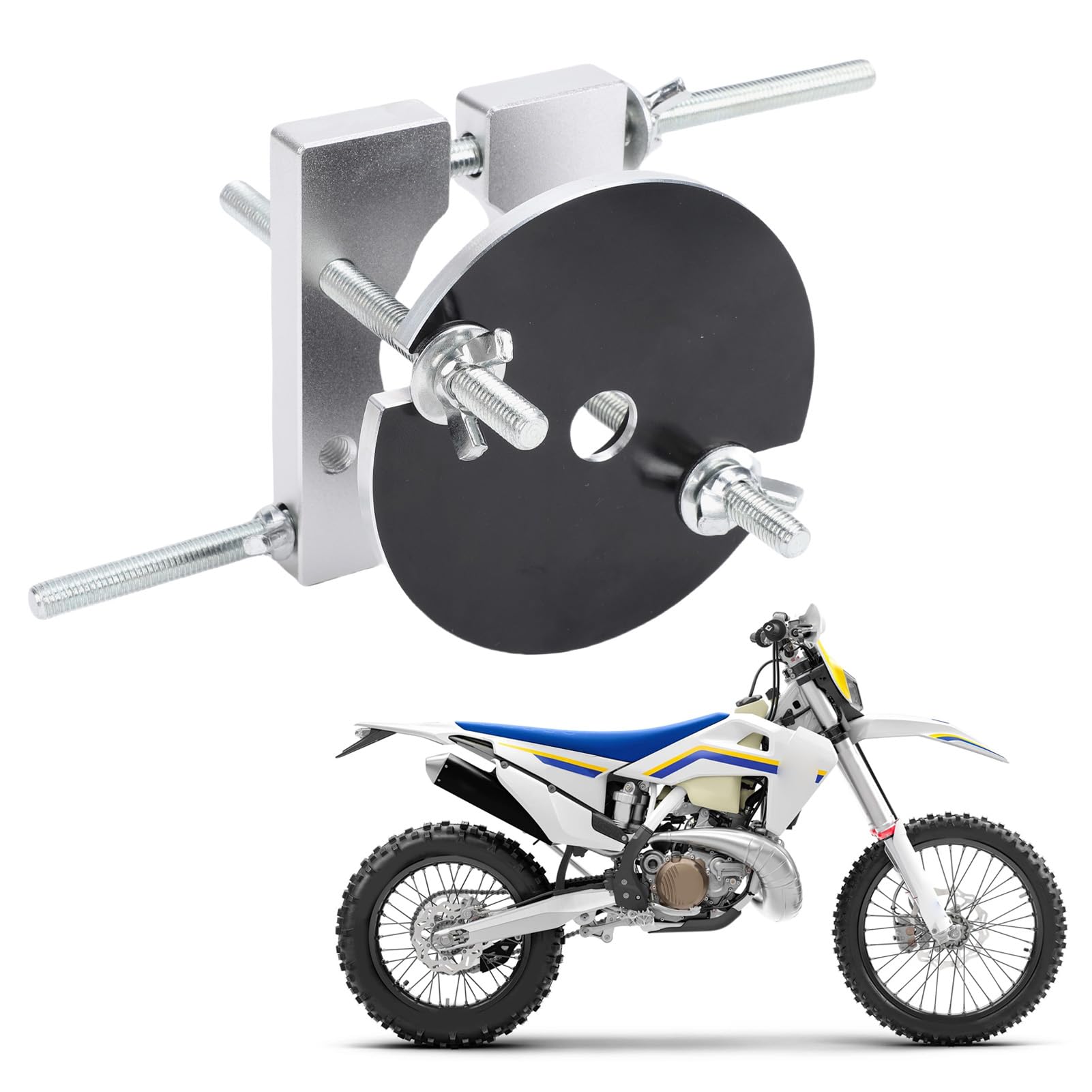 Elprico Kit de Réparation de Bosses de Tuyau D'échappement 2 Temps, Outil de Débosselage D'échappement de Moto avec Pièces d'étanchéité de Valve d'air, pour Restauration de Tuyau