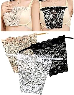 avoren Clip-On Lace Camisole Modesty Insert – Deep V-Neck Cleavage Cover Up Cami Secret for Women – Versatile Adjustable Convertible Strap Innerwear Pack of 3 (Black, White, Beige)-picture-24