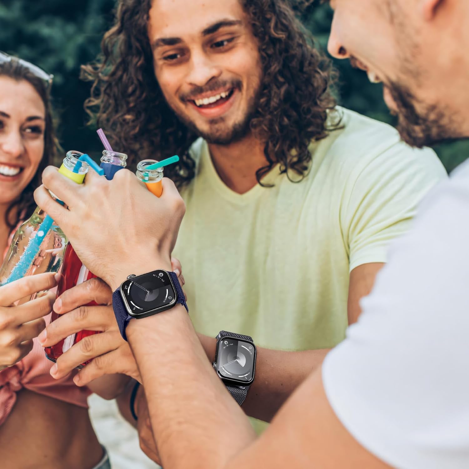 6 Pack Stretchy Solo Loop Compatible with Apple Watch Band 45mm 46mm 44mm 42mm 49mm 41mm 40mm 38mm Men Women, Braided Elastic Nylon Strap for iWatch Series 10 9 8 7 6 5 4 3 11 SE SE 2/3 Ultra Ultra 2 - Image 2