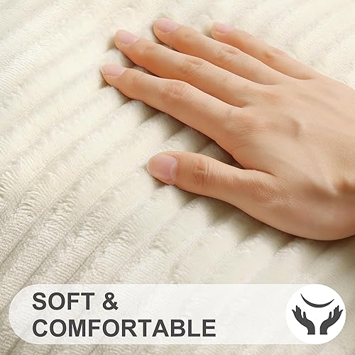 Miniatura 2 de Simmore Juego de 2 fundas de almohada decorativas de 12 x 20 pulgadas, fundas de almohada lumbar de franela de felpa suave de doble cara para sofá,