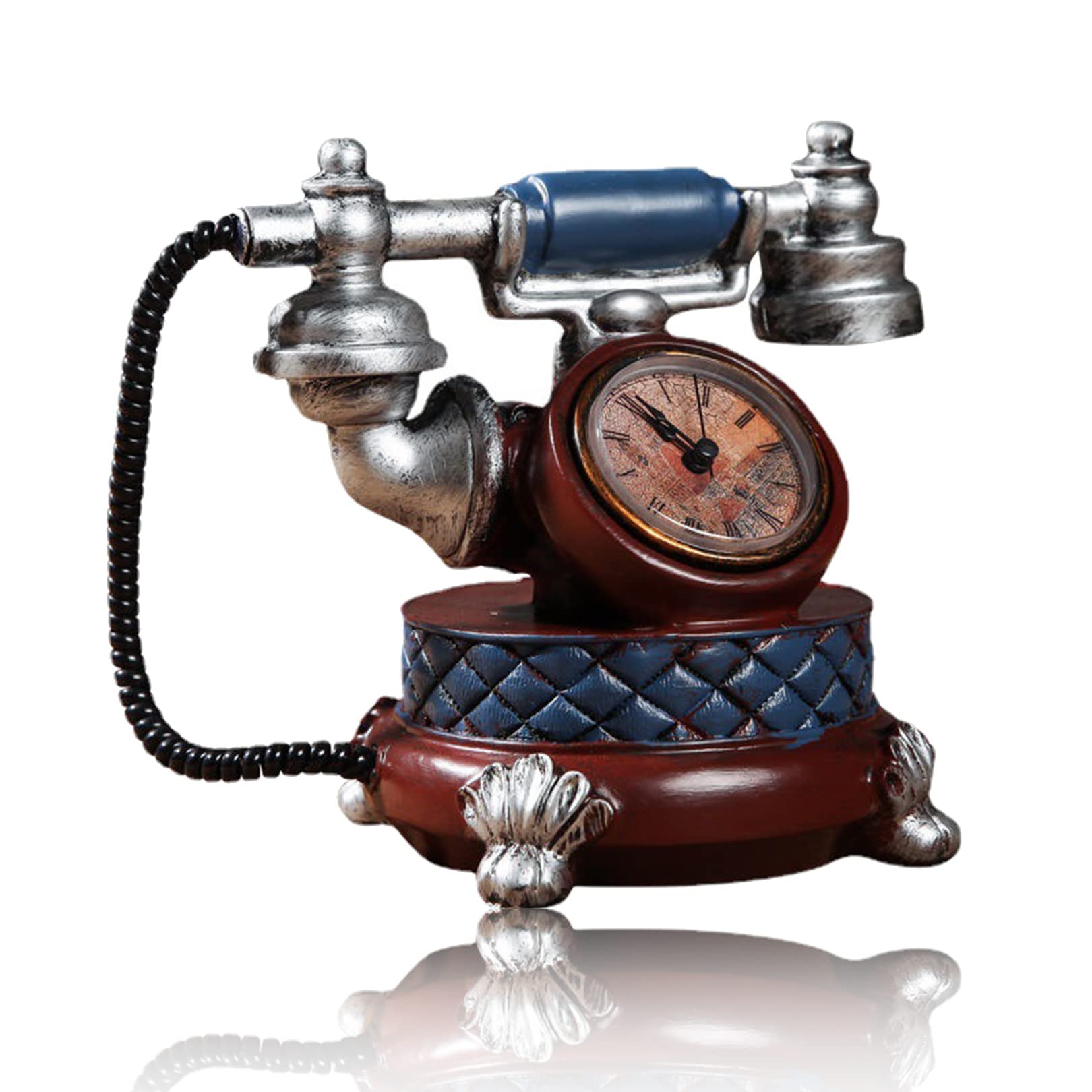 Téléphone fixe classique à l'ancienne filaire avec combiné ergonomique argent