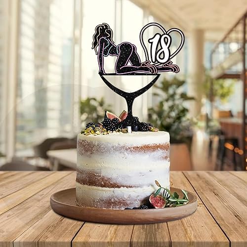 Miniatura 5 de Decoración de 50 pasteles con purpurina de Crazy Girl Let's Glow Crazy Party Suministros de decoración para mujeres y niñas, feliz cumpleaños, 50