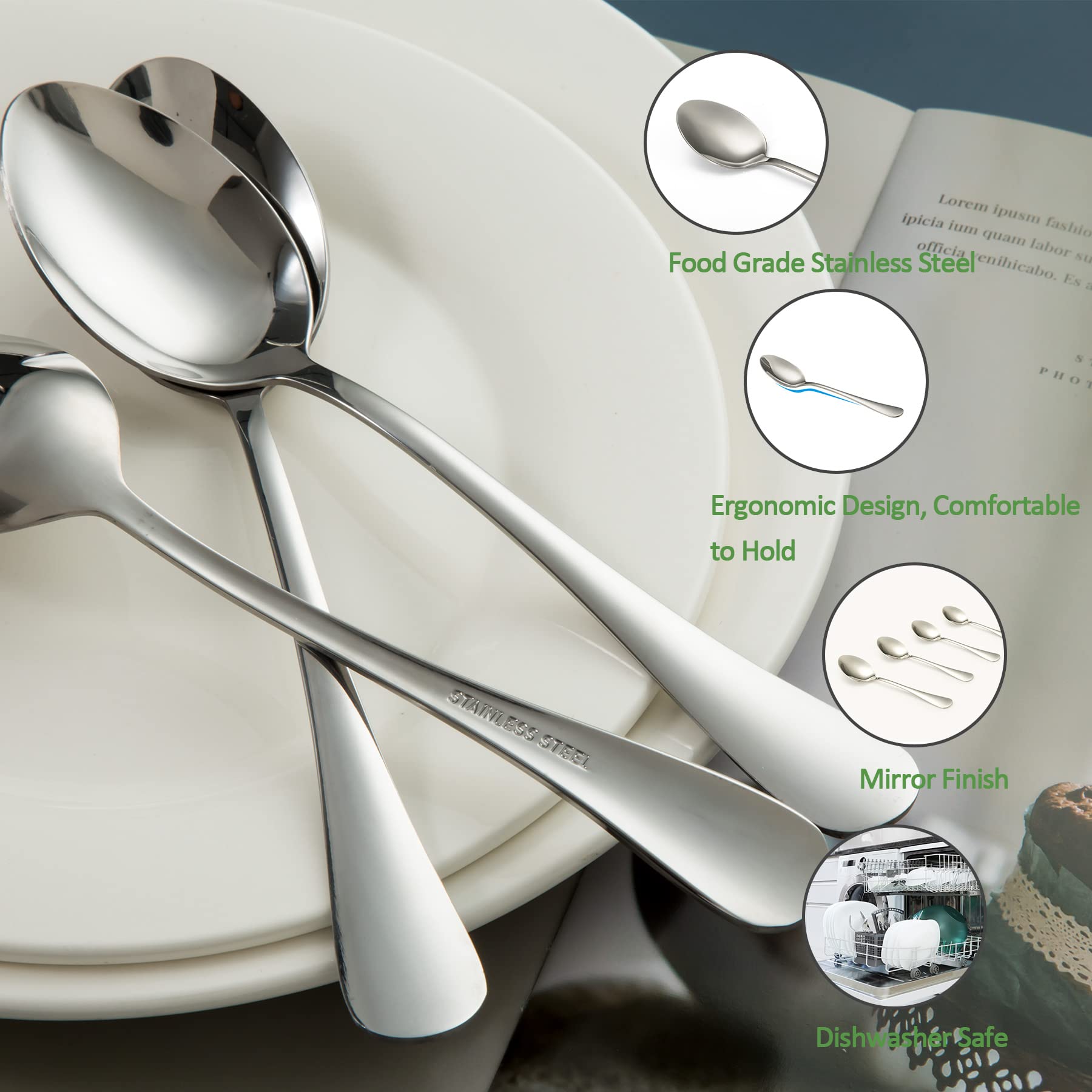 16 fourchettes, 10 cuillères à soupe en argent, modèle uniplat. Poinçon
