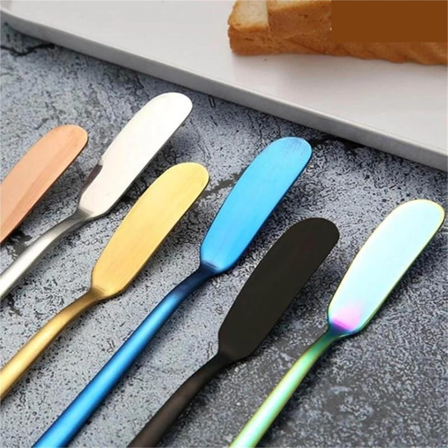 Butter Knives 16pcs Stainless Steel Butter Knife Cheese Dessert Jam Cream Cutlery Marmalade Toaster Spreader Kitchen Gadgets(Rose gold)