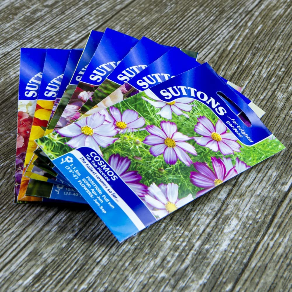 Lucky Dip Seed Packet Random Flowering Hardy Perennial Easy to Grow Your Own Sun Loving Garden Flowering 10 x Seed Packets by Suttons (10 Packets)