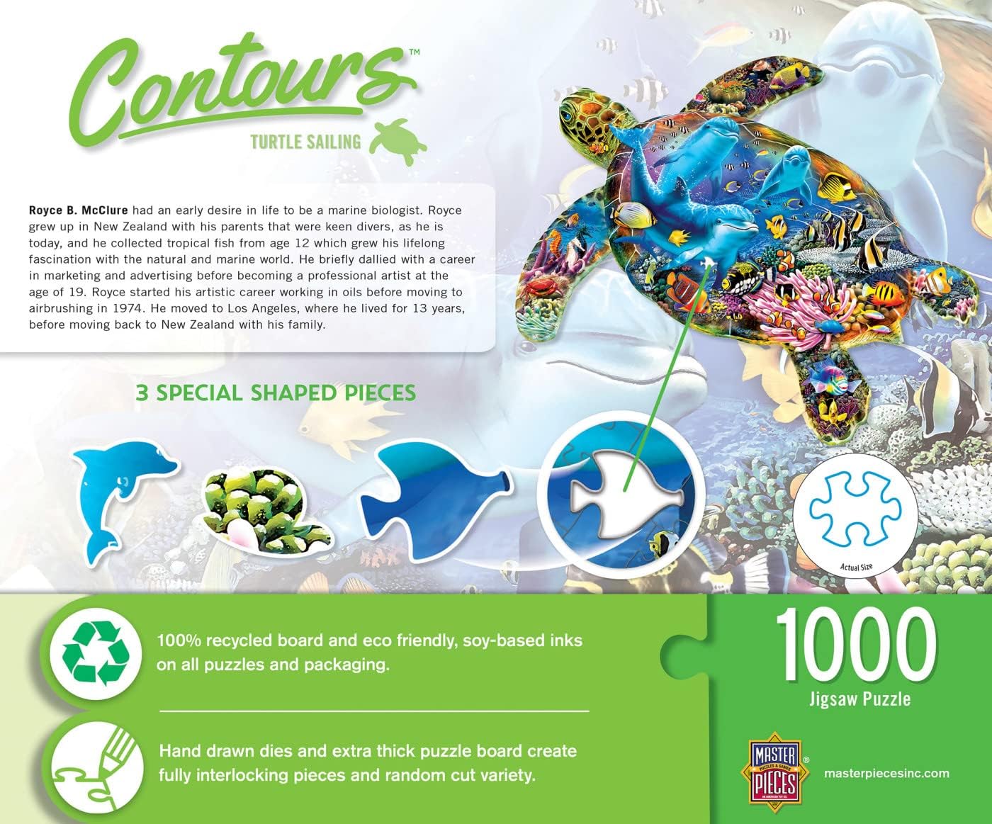 MasterPieces 1000 Piece Jigsaw Puzzle for Adults, Family, Or Youth - Turtle Sailing - 25.55"x 20.42"