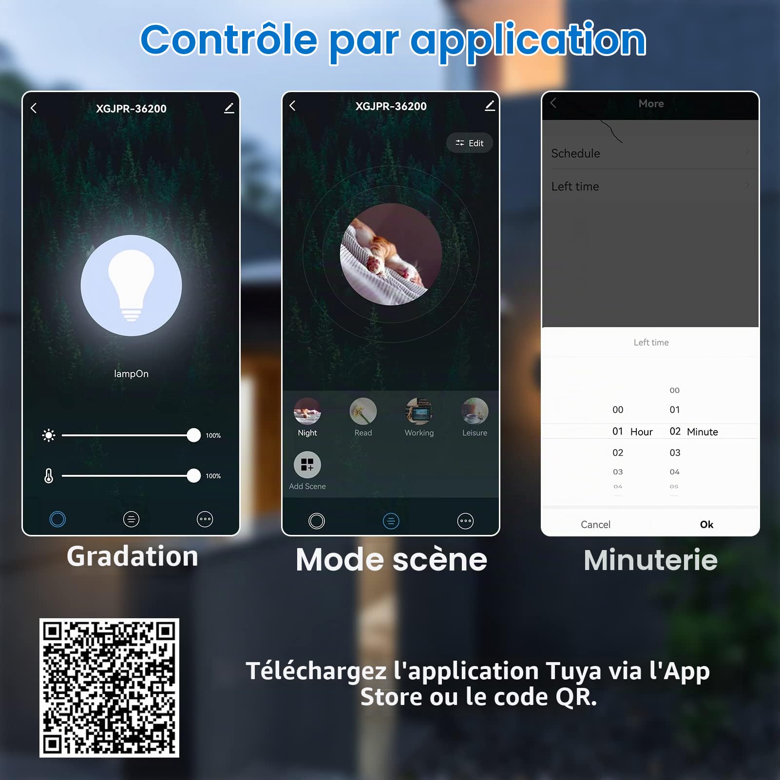 Klighten 24W Applique Dimmable Extérieure/Intérieure, Contrôle APP, Minuteur, Éclairage Mural Imperméable IP65, Lampes Murale avec LED Panneau Rotatif pour Terrasse Entrée Jardin, Noir, 3000K-6000K