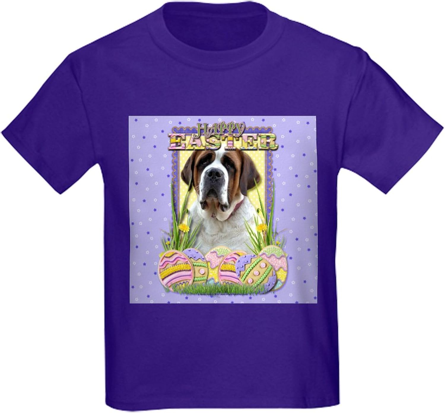 CafePress Easter Egg Cookies St Bernard Kids Dark T Shirt Kids Dark Cotton T-Shirt