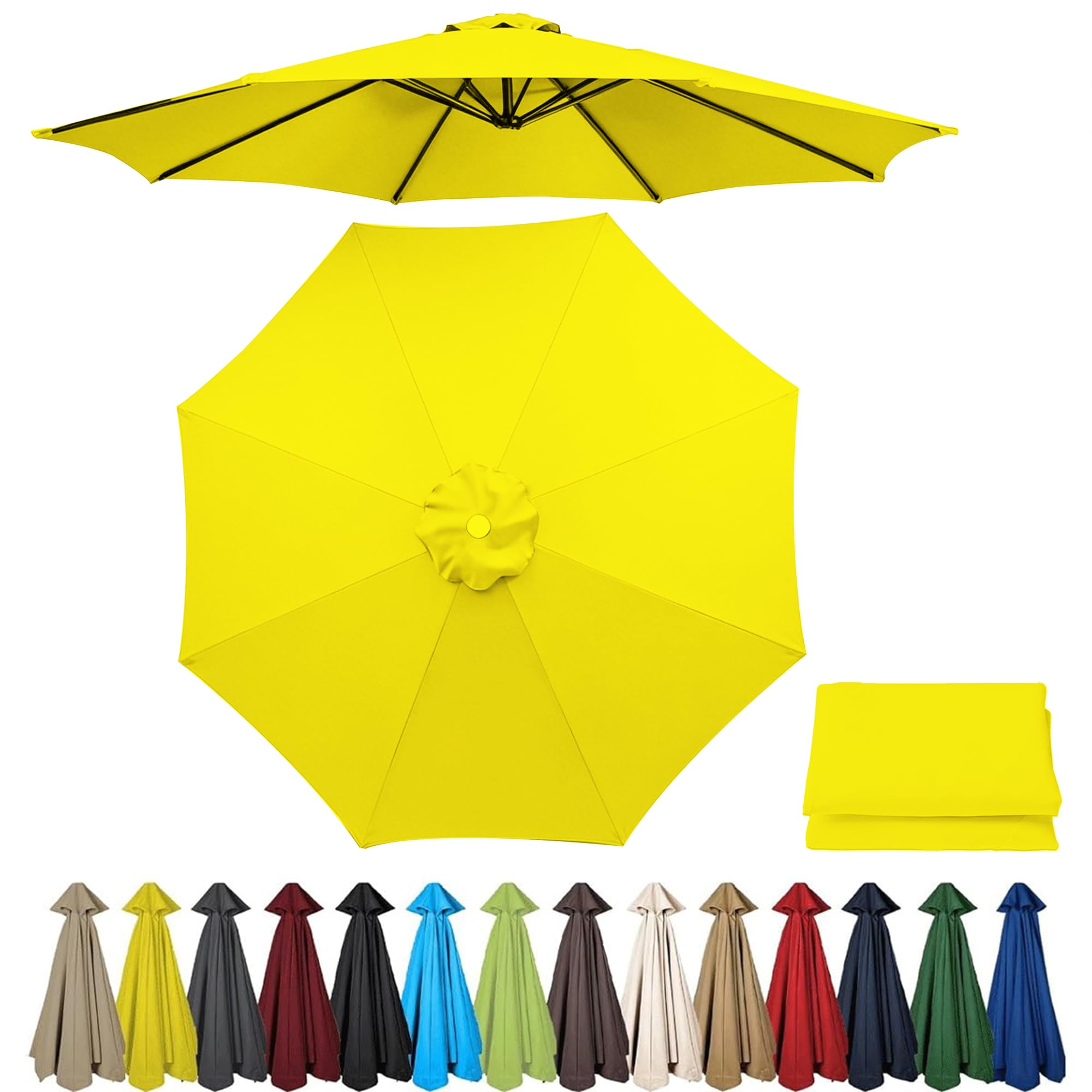 Zteiuqx 2m/2.3m/2.5m/2.7m/3.0m/3.5m Parasol Replacement Canopy and Fabric Cover for Garden Umbrella, Umbrella Canopy Replacement Outdoor 6/8 Rib โ image 1