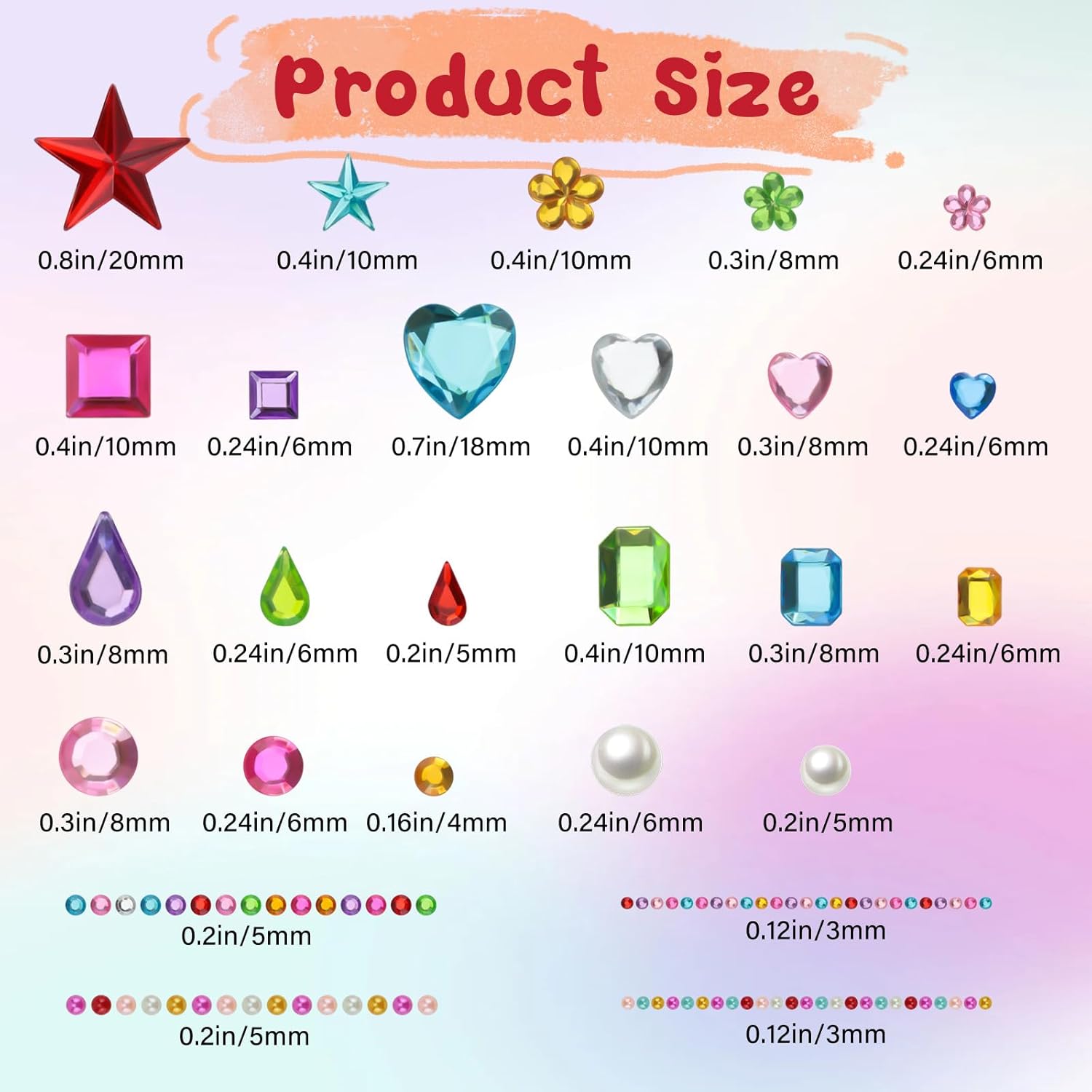 JAMIEWIN 3269pcs Gem Stickers, Self Adhesive Rhinestone Jewel Crafts image 2