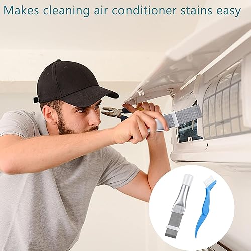 Miniatura 2 de Kit de limpiador de peine de aleta de condensador de aire acondicionado, 2 piezas, kit de cepillo limpiador de aletas de aire acondicionado,