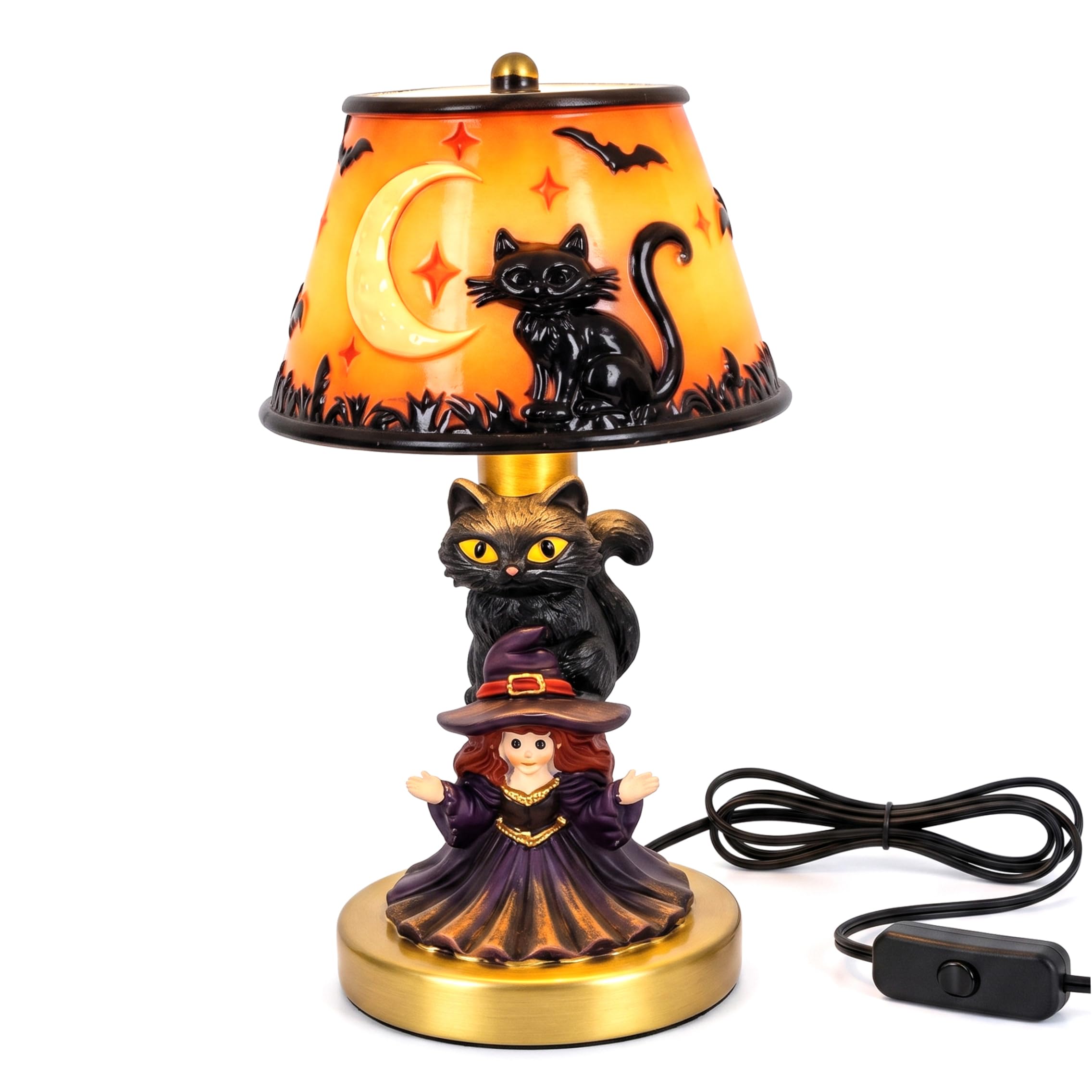 Lampade da tavolo, lampada da tavolo di Halloween, bagliore caldo, strega gotica, 5, 5 pollici