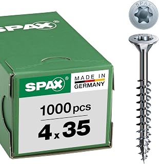 SPAX Universalschraube, 4 x 35 mm, 1000 Stück, Teilgewinde, Senkkopf, T-STAR plus T20, 4CUT, WIROX - 0191010400355