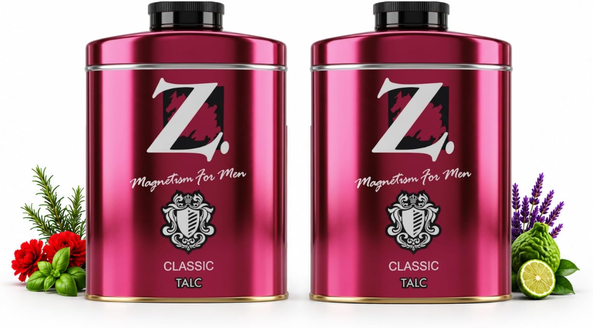 Z Magnetism Classic Talcum Powder for Men 200g | Woody & Musky Fragrance | Fights Body Odor | Long Lasting Freshness | Silky Smooth Deodorizing Talc | Suitable for All Skin Types | Pack of 2