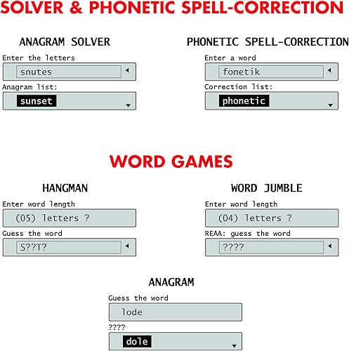 Miniatura 5 de LEXiBOOK - Collins Bradford, solucionador electrónico de crucigramas, Bradford, corrección ortográfica fonética, juegos de palabras, electrónico,