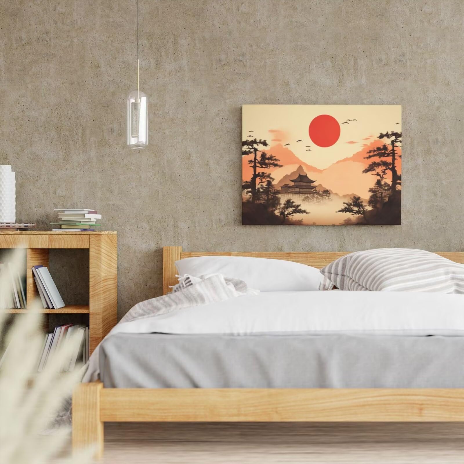 Kit per pittura con numeri per adulti, tramonto, pittura paesaggistica con numeri per principianti, pittura acrilica con 6 pennelli, pittura ad olio per decorazione da parete, 90 x 65 cm, senza