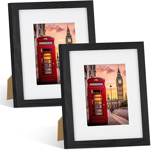 Nacial Portarretratos de 8 x 10 pulgadas con vidrio templado, para galería de fotografías en la pared o fotos de 5 x 7 pulgadas con paspartú o de 8