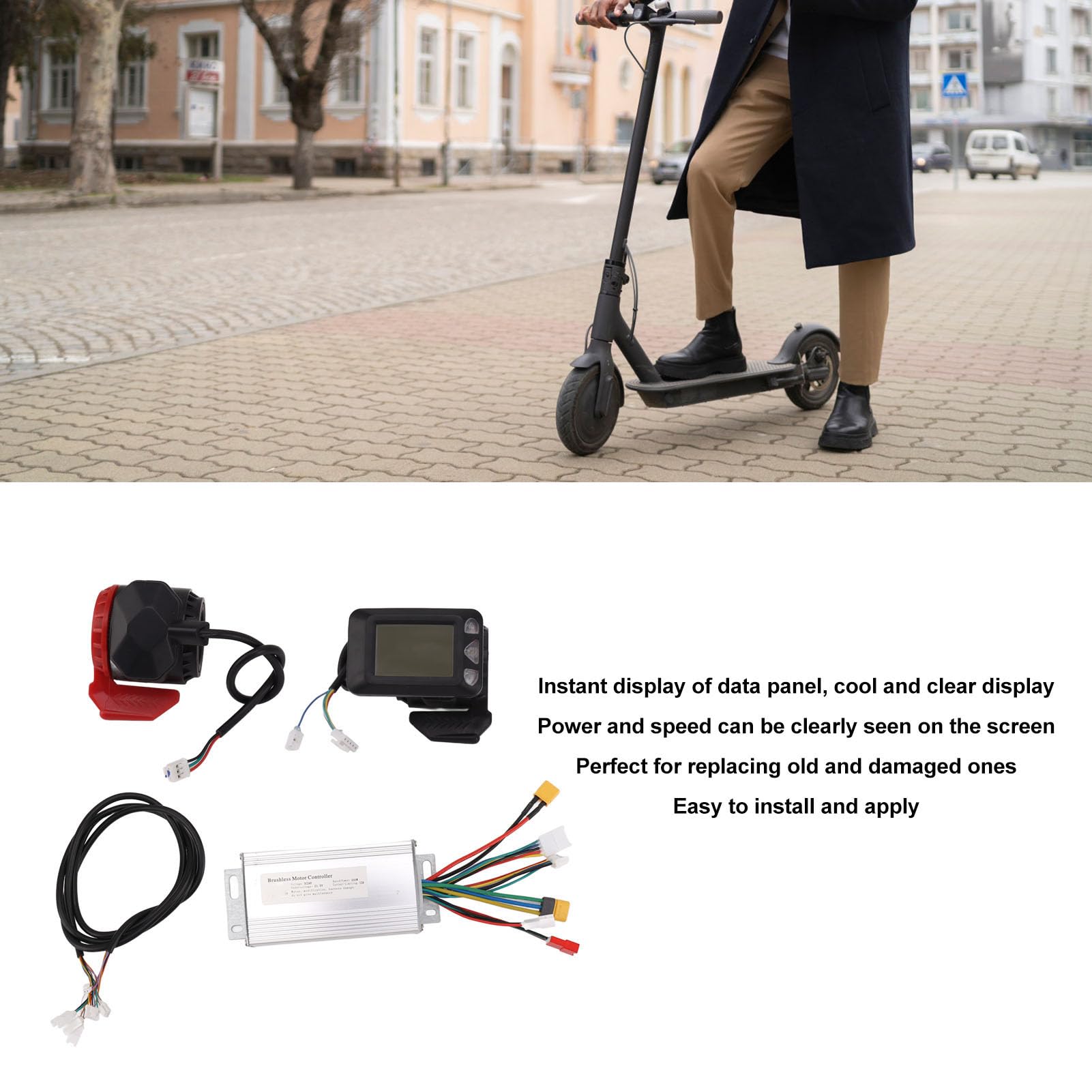 Kit Controller 24V 250W Per Bici Elettrica – Motore Brushless Con Display E Acceleratore A Pollice, Compatibile Con LENZOD