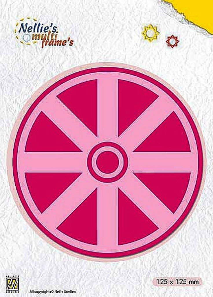 Nellie's Choice Nesting, Circle Wheel Multi Frame, 12.5 x 12.5 cm, 6 Cutting, Card Making Supplies, Metal Dies for Scrapbooking, DIY and Paper Crafts, Pink, 125x125mm
