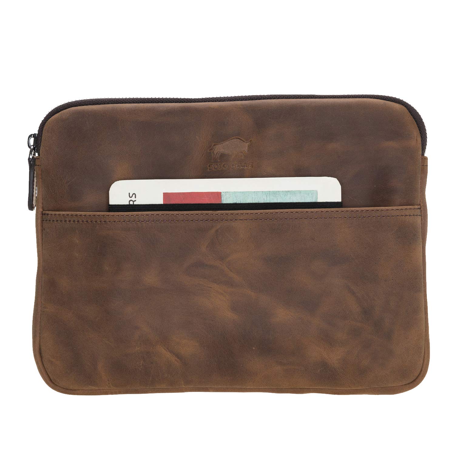 Solo Pelle Ledertasche für das Apple iPad Pro 10,2 I 10,5 & 11 Zoll und auch 9,7 Zoll Lederhülle Case Hülle aus echtem Leder in Vintage Braun