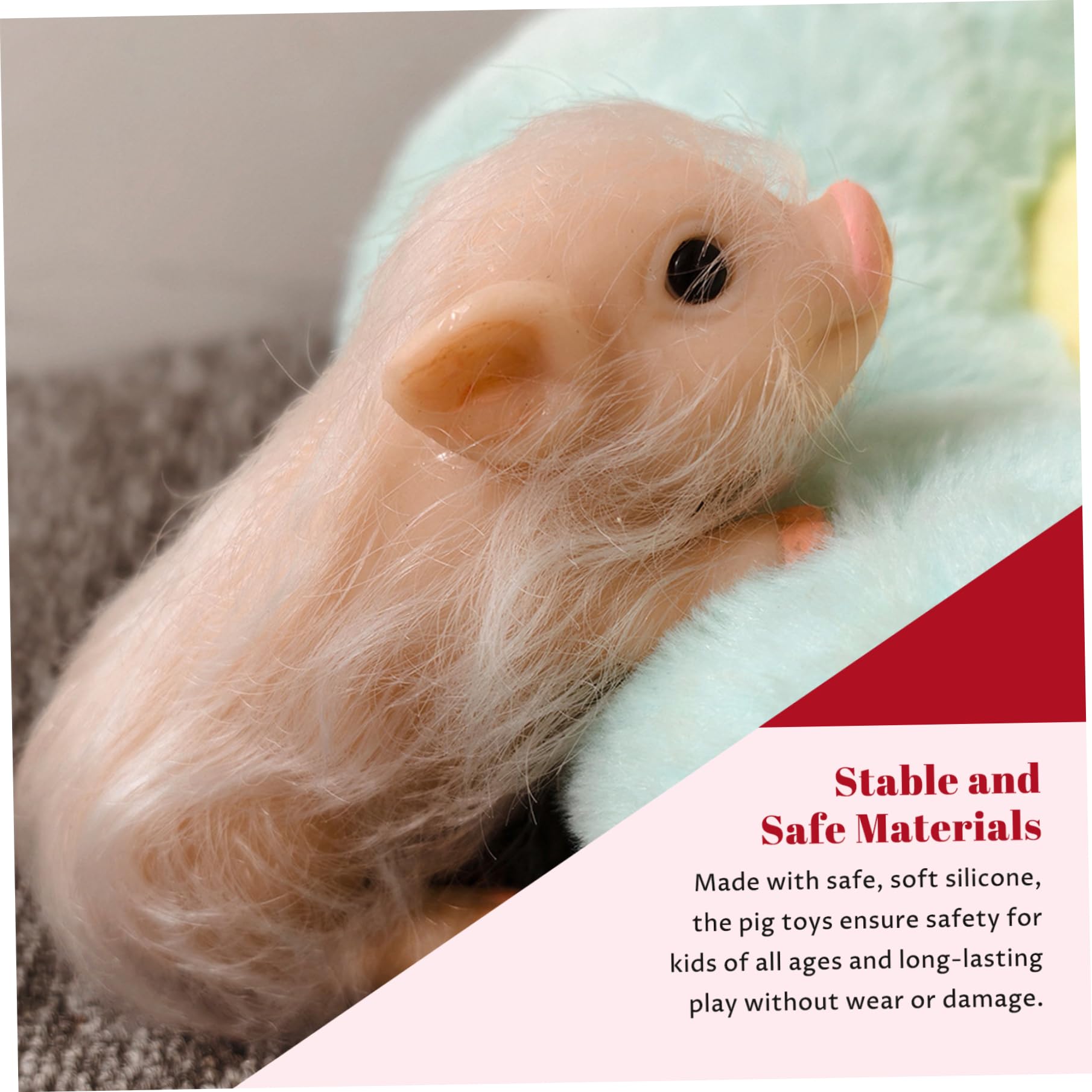 Juguete de cerdo de silicona, figura de animal de cerdito realista de 5 pulgadas con juego, juguete de animal de granja de simulación suave para niños, niños pequeños, niñas, juego educativo de
