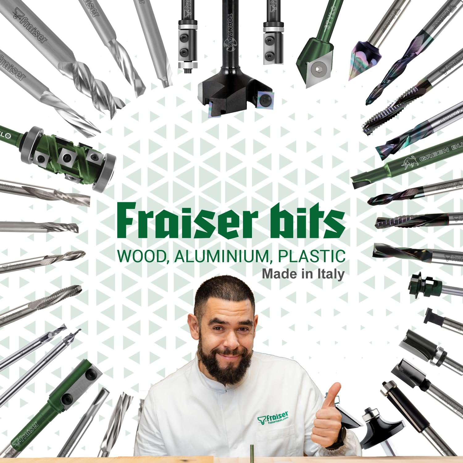 Fraiser MULTIBIT frezarka wielofunkcyjna do rowkowania, przycinania, kopiowania, wiercenia i cięcia, średnica 19 mm, trzonek 6,35 mm, z 2 wkładkami do górnego i łożyska, do frezarki ręcznej