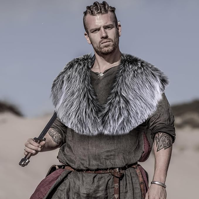 Châle En Fausse Fourrure Pour Enfants, Style Viking, Médiévale