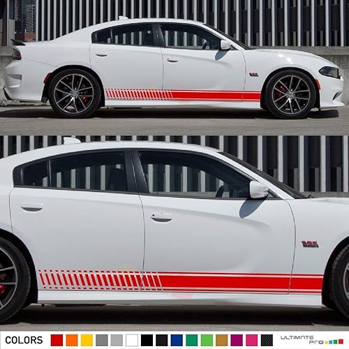 Miniatura 2 de 2 calcomanías de vinilo con rayas laterales compatibles con Dodge Charger