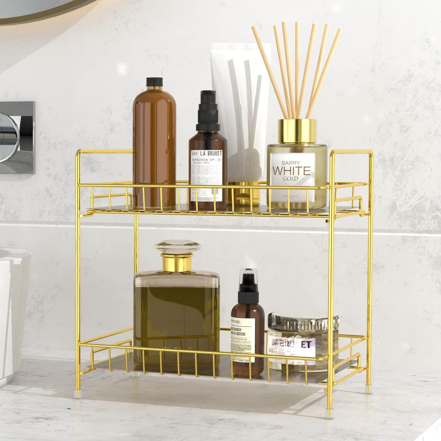 CreateitUself 2Tier Corner Bathroom Countertop Organizer