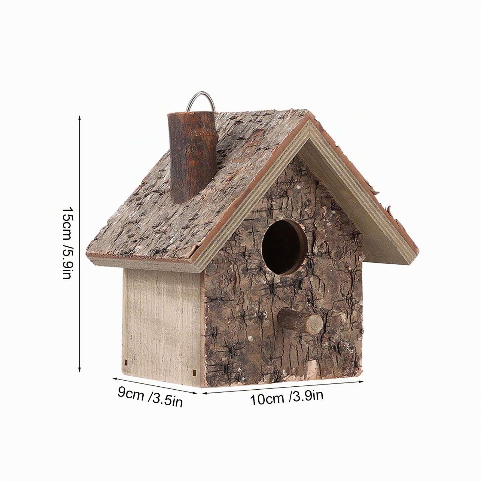 Suministros para Pájaros Tipo Colgante Casa para Pájaros de Madera, Caja Nido para Pájaros Azules, Gorriones, Carboneros, Vogelhaus Zum Aufhängen, Vogelfutterhaus Holz, Jardín,