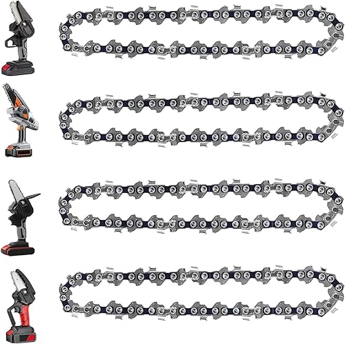 Miniatura 9 de 5 piezas de cadena de mini motosierra de 4 pulgadas para Stihl GTA 26, cadenas de repuesto de 4 pulgadas para motosierra eléctrica inalámbrica
