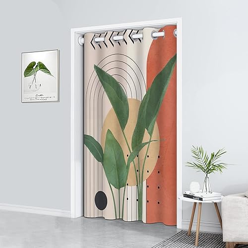 Miniatura 3 de Mightree Cortina opaca para puerta insonorizada, cortinas de puerta con aislamiento térmico, cortinas de puerta corrediza de armario, cortina