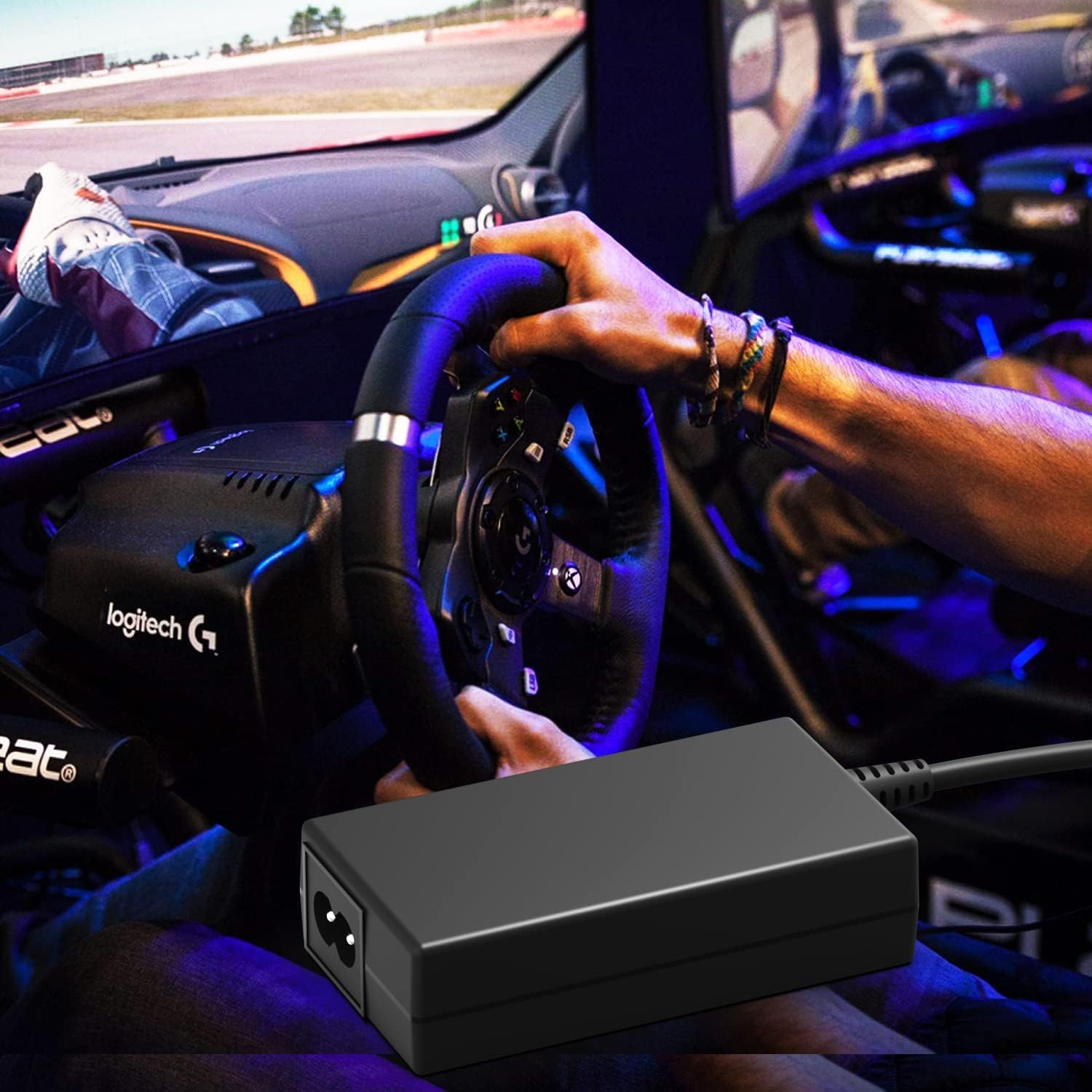 KFD 24V Chargeur Alimentation pour Logitech Racing Wheel G920 G923 G940 G25 G27 G29 GT Microsoft Wireless Xbox 360 Racing Wheel DC24V 2A 2,5A 2,7A 1,5A Universel AC DC Bloc d'alimentation Secteur