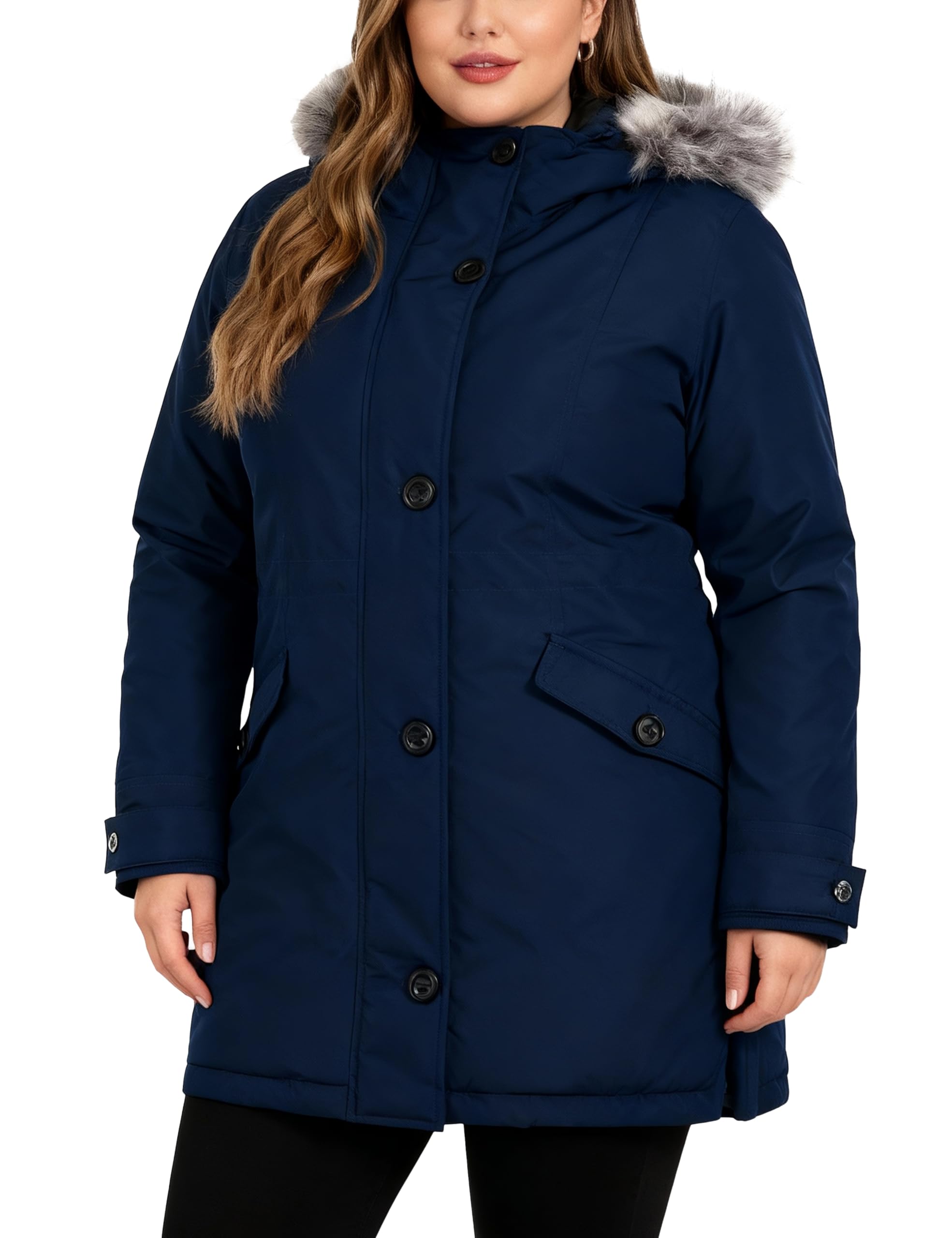 wantdo Plus Size Winter Coats Long Parka 1X-6X
