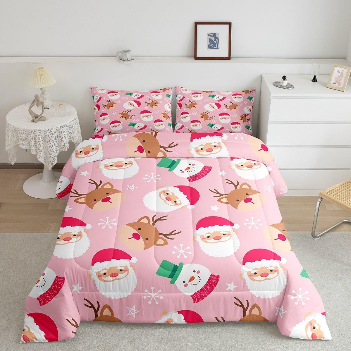 Cartoon Santa Claus Kids Comforter Set Queen Size,Cute