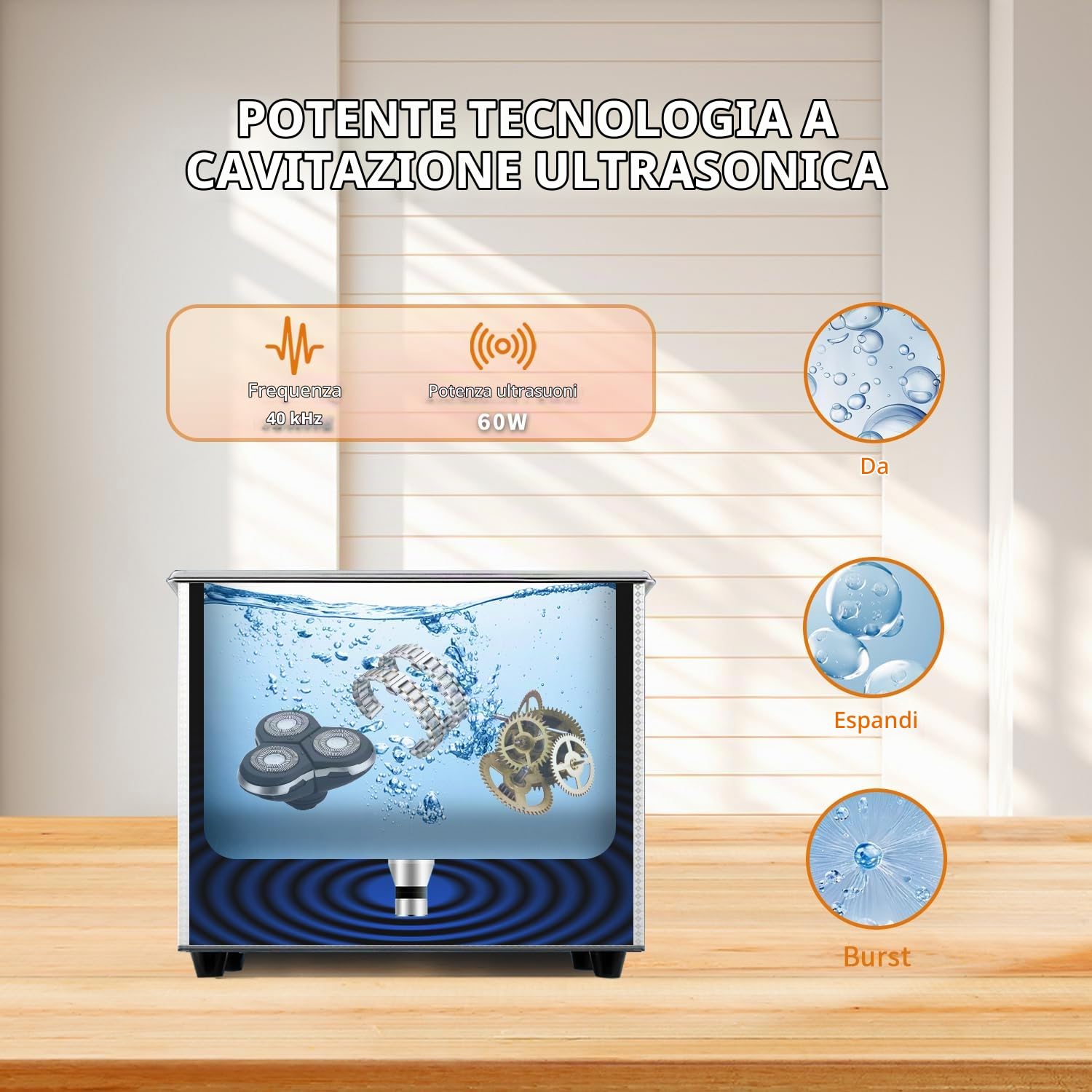 DK SONIC Pulitore a Ultrasuoni, 1.5L 60W in Acciaio Inossidabile con Cestello per Pulizia, Timer, Pulitore Sonico Digitale per Pulire Gioielli, Occhiali, Monete.