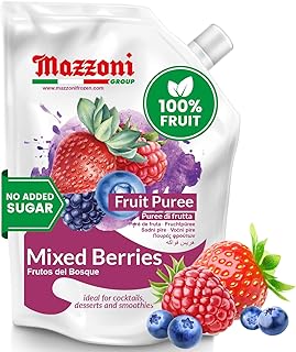 Mazzoni Mixed Berry Juice Puree, 100% Pure Forest Berries, Strawberry, B...
