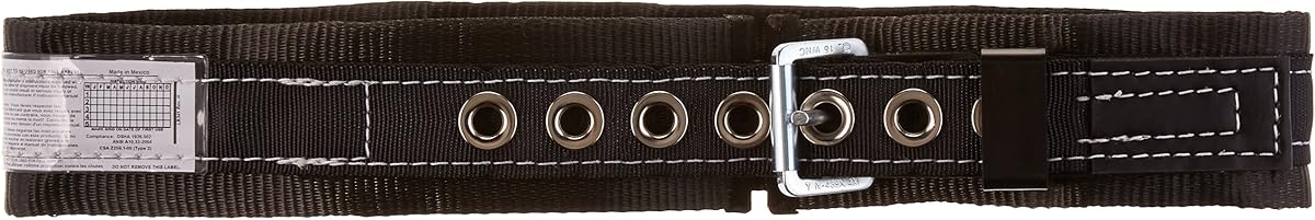 Miller by Honeywell 3NA/LBK Single D-Ring Safety Body Belt with 1-3/4-Inch Webbing and 3-Inch Back Pad, Large, Black